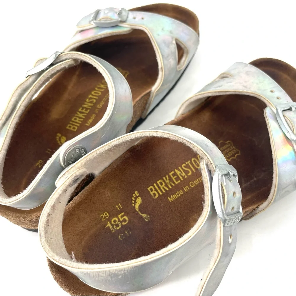 Birkenstock Silver Metallic Strappy Sandal